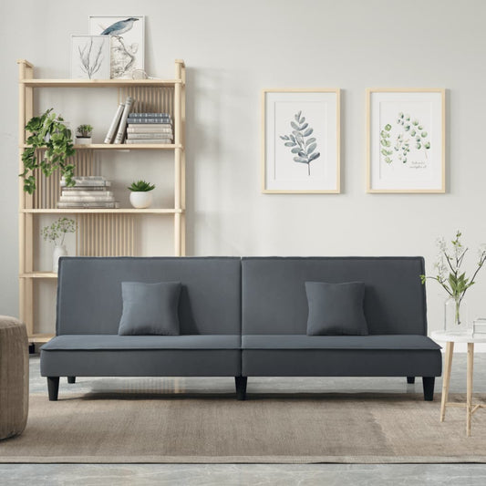 Divano Letto Grigio Scuro in Velluto | homemem39
