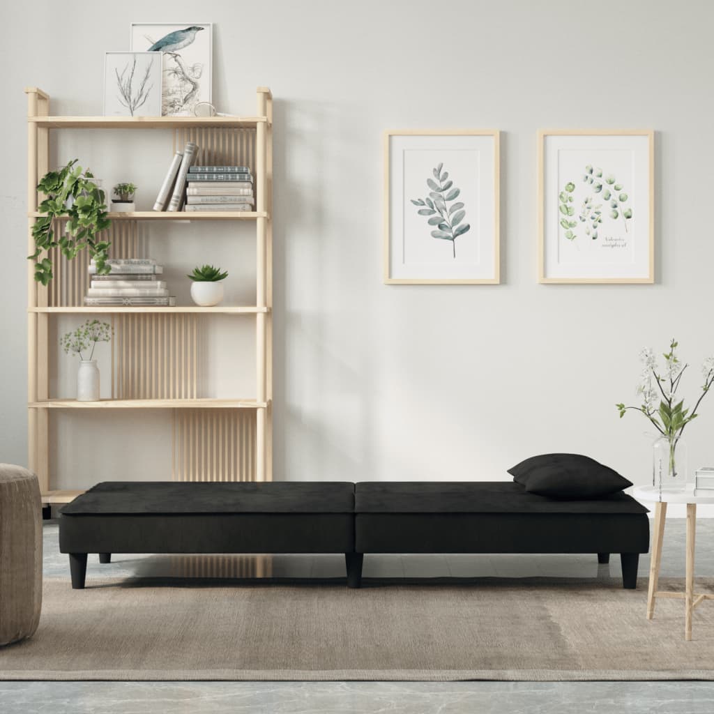 Divano Letto Nero in Velluto | homemem39