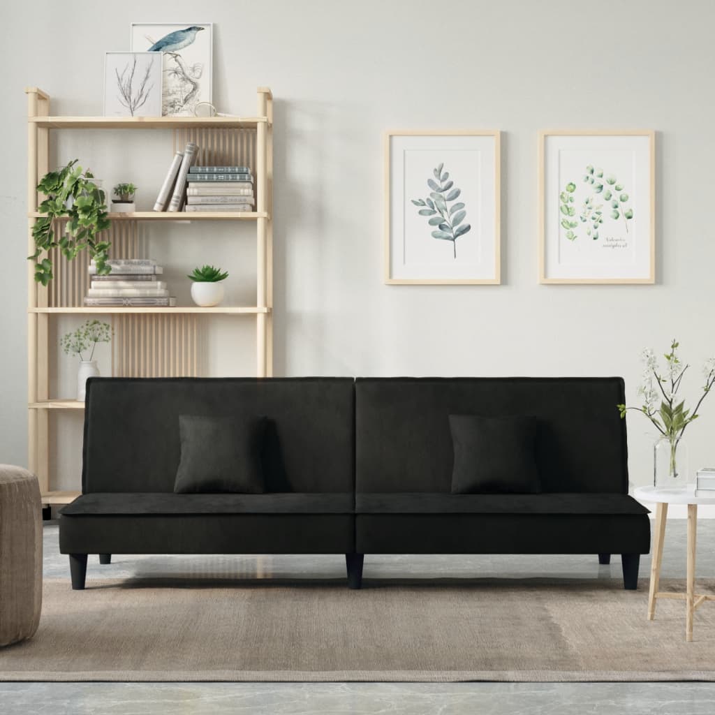 Divano Letto Nero in Velluto | homemem39