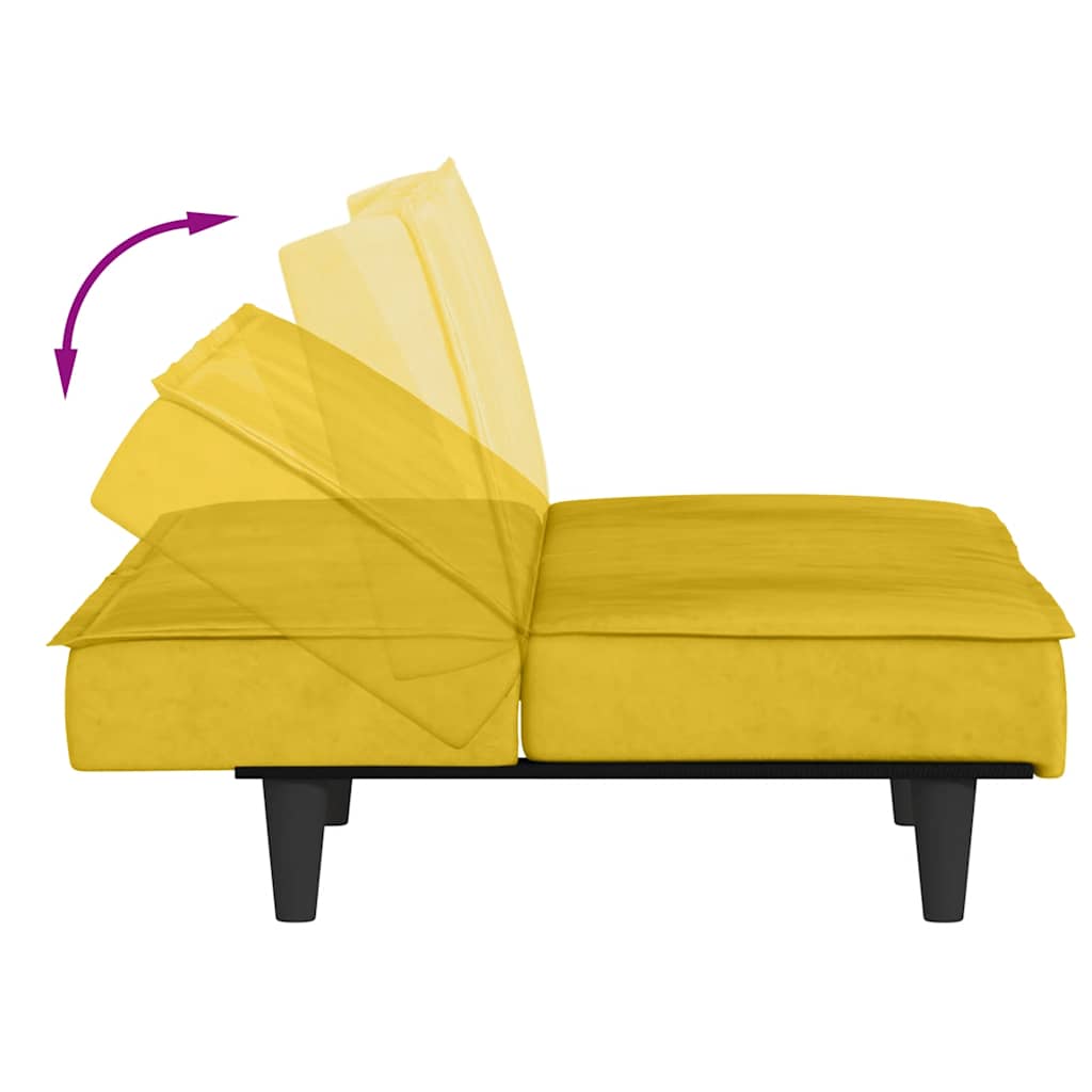 Divano Letto Giallo in Velluto