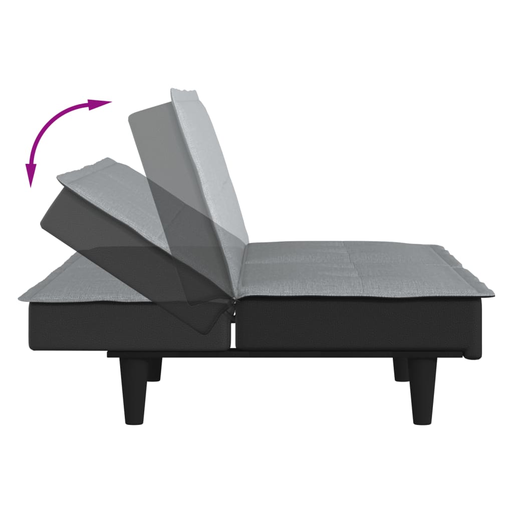 Divano Letto Grigio Chiaro in Tessuto - homemem39