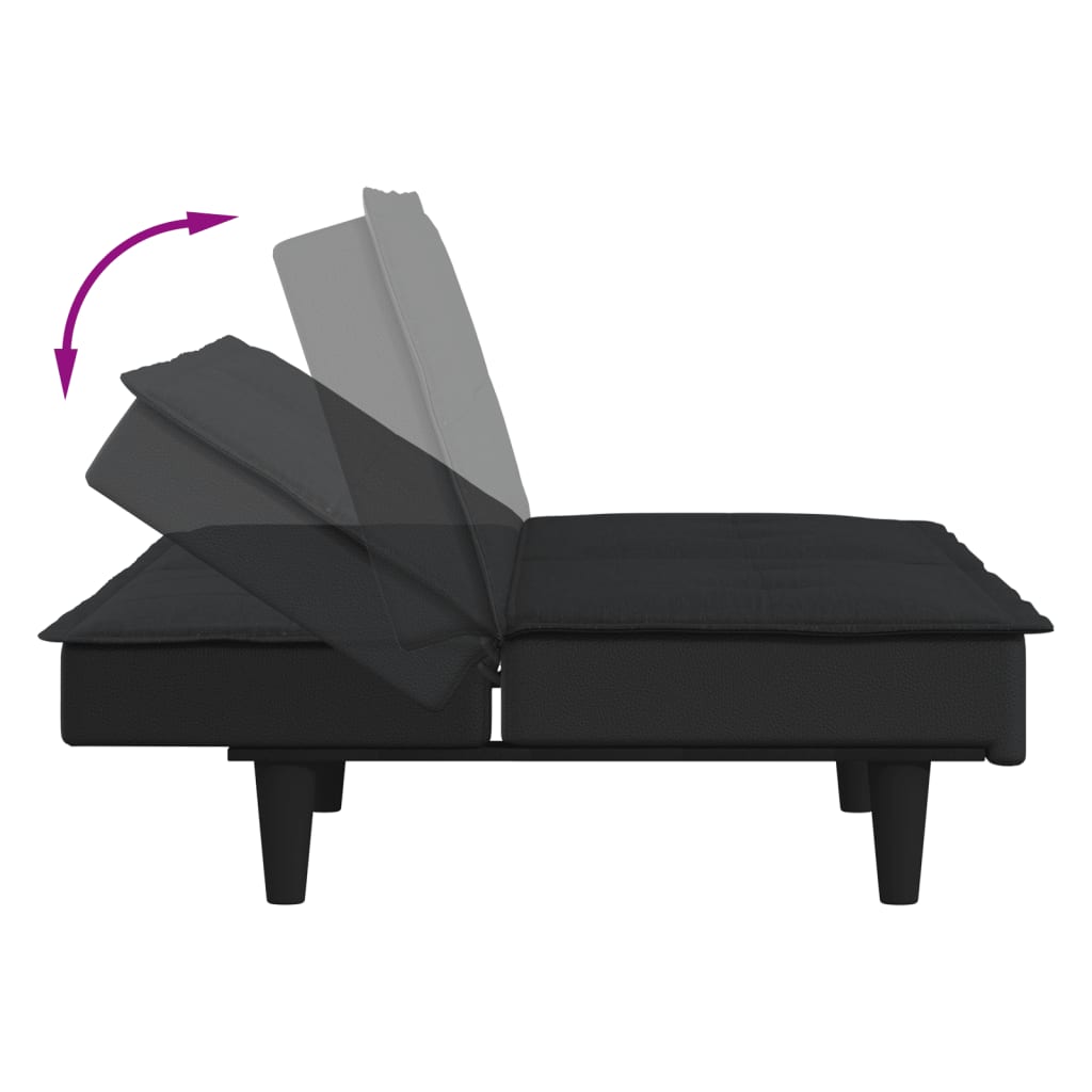 Divano Letto Nero in Tessuto | homemem39