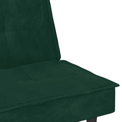 Divano Letto con Portabicchieri in Velluto Verde Scuro | homemem39