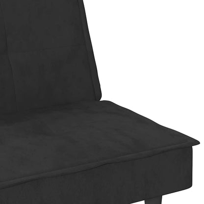 Divano Letto con Portabicchieri in Velluto Nero | homemem39