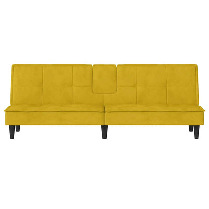 Divano Letto con Portabicchieri in Velluto Giallo | homemem39