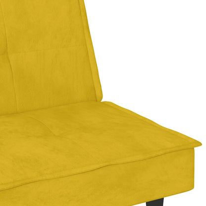 Divano Letto con Portabicchieri in Velluto Giallo | homemem39