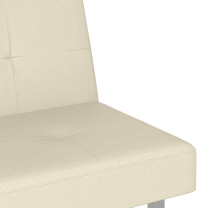 Divano Letto con Portabicchieri in Similpelle Crema | homemem39