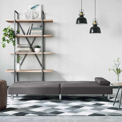 Divano Letto con Portabicchieri in Similpelle Grigio | homemem39