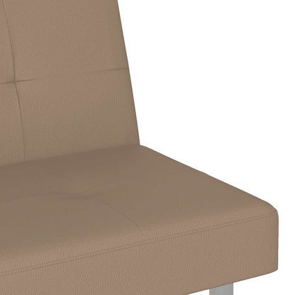Divano Letto con Portabicchieri in Similpelle Cappuccino | homemem39