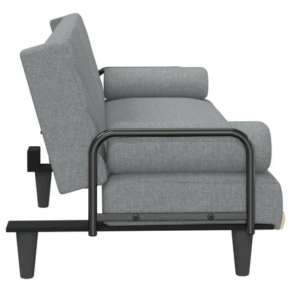 Divano Letto con Braccioli Grigio Chiaro in Tessuto | homemem39