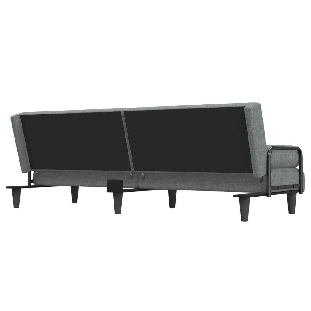 Divano Letto con Braccioli Grigio Chiaro in Tessuto | homemem39
