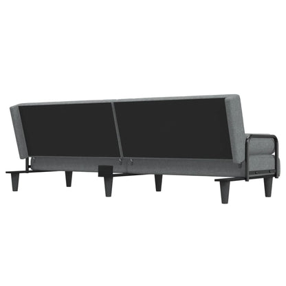 Divano Letto con Braccioli Grigio Chiaro in Tessuto | homemem39