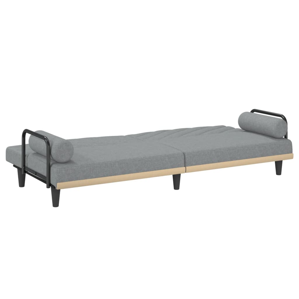 Divano Letto con Braccioli Grigio Chiaro in Tessuto | homemem39