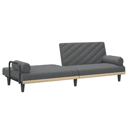 Divano Letto con Braccioli Grigio Scuro in Tessuto | homemem39