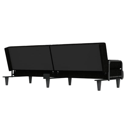 Divano Letto con Braccioli Nero in Tessuto | homemem39