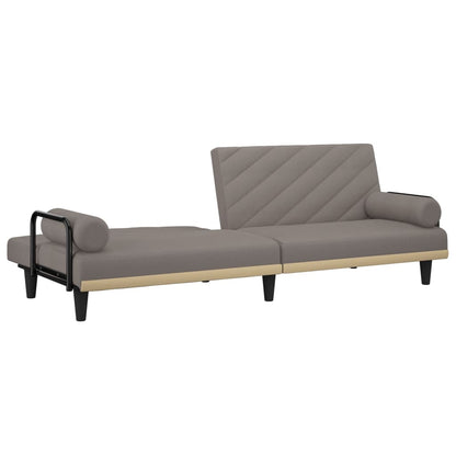 Divano Letto con Braccioli Tortora in Tessuto | homemem39