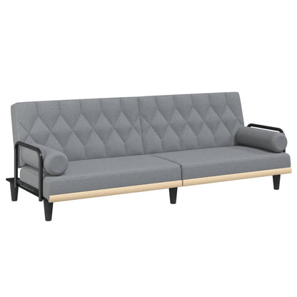 Divano Letto con Braccioli Grigio Chiaro in Tessuto | homemem39