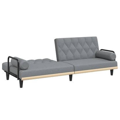 Divano Letto con Braccioli Grigio Chiaro in Tessuto | homemem39