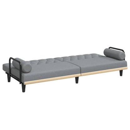 Divano Letto con Braccioli Grigio Chiaro in Tessuto | homemem39