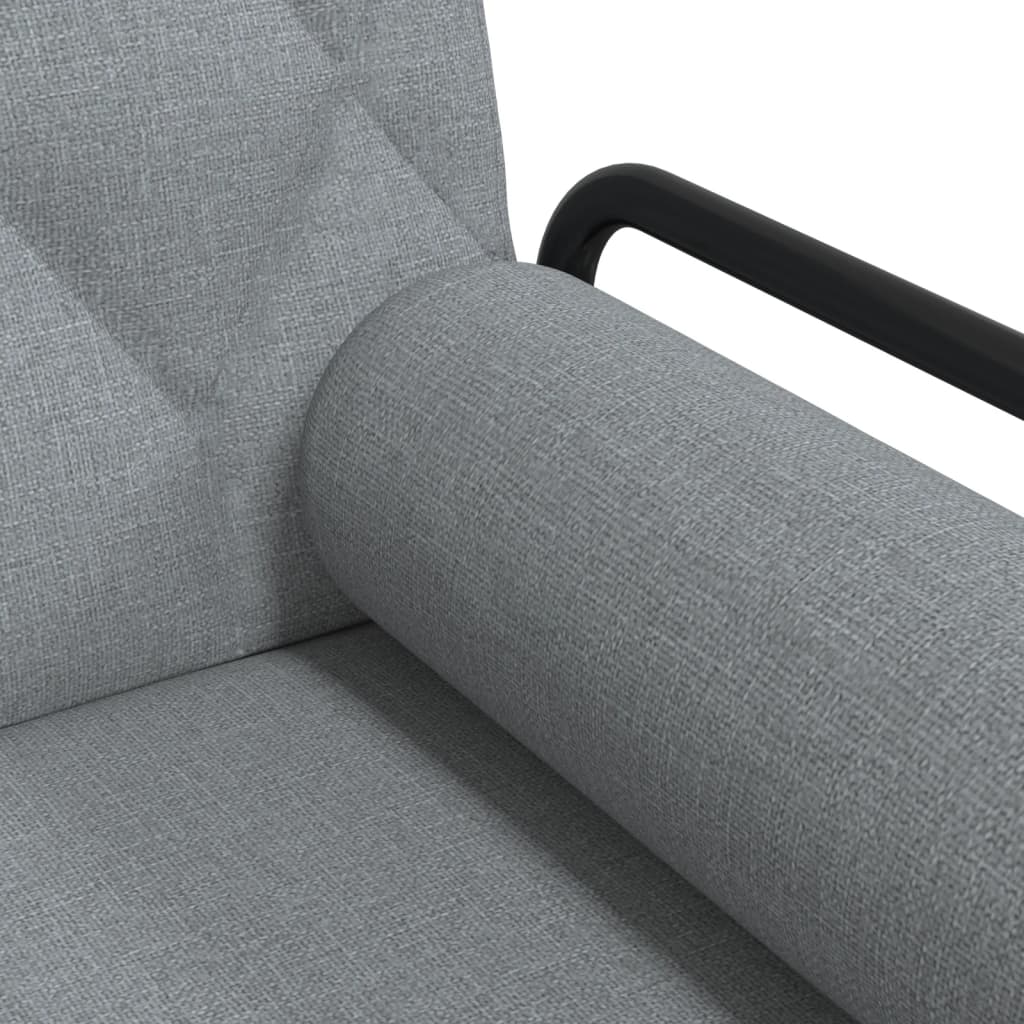 Divano Letto con Braccioli Grigio Chiaro in Tessuto | homemem39
