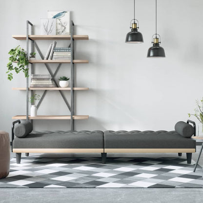 Divano Letto con Braccioli Grigio Scuro in Tessuto | homemem39