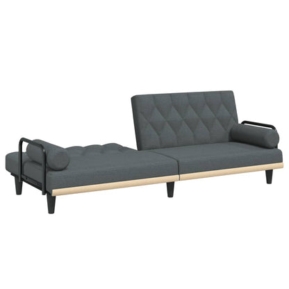 Divano Letto con Braccioli Grigio Scuro in Tessuto | homemem39