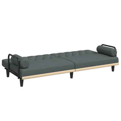 Divano Letto con Braccioli Grigio Scuro in Tessuto | homemem39