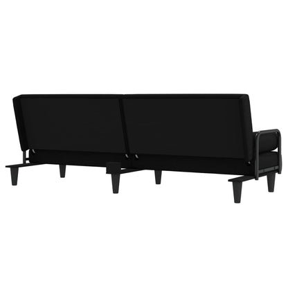 Divano Letto con Braccioli Nero in Tessuto | homemem39