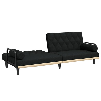 Divano Letto con Braccioli Nero in Tessuto | homemem39
