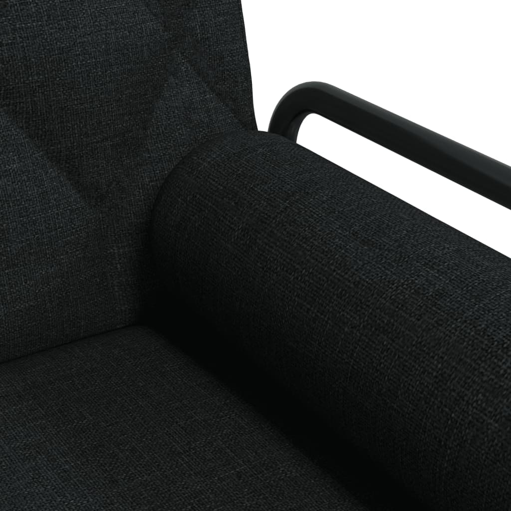Divano Letto con Braccioli Nero in Tessuto | homemem39
