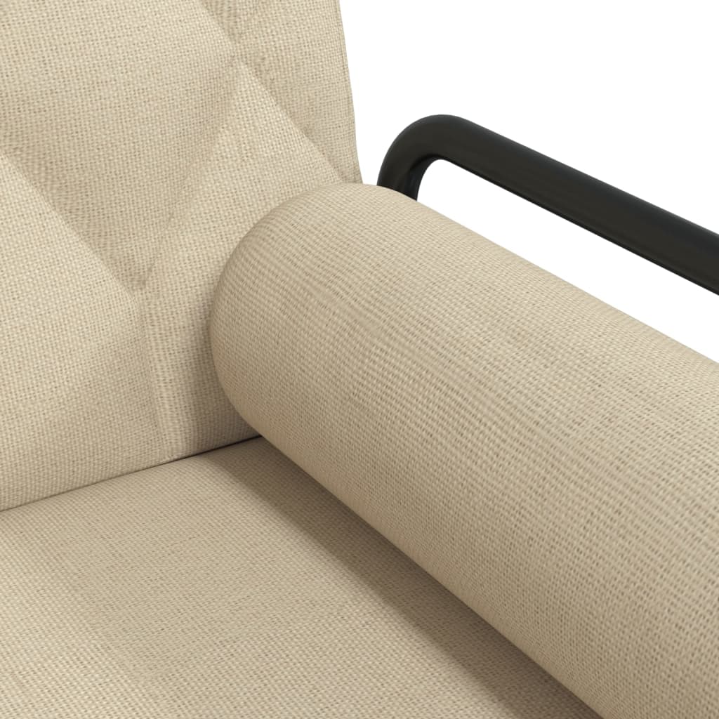 Divano Letto con Braccioli Crema in Tessuto | homemem39