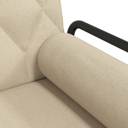 Divano Letto con Braccioli Crema in Tessuto | homemem39