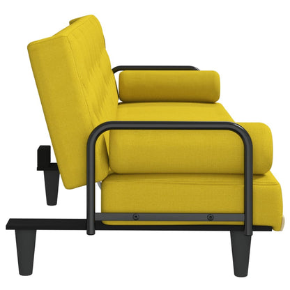 Divano Letto con Braccioli Giallo Chiaro in Tessuto | homemem39