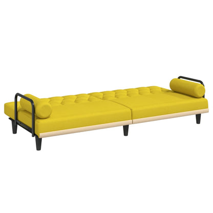 Divano Letto con Braccioli Giallo Chiaro in Tessuto | homemem39