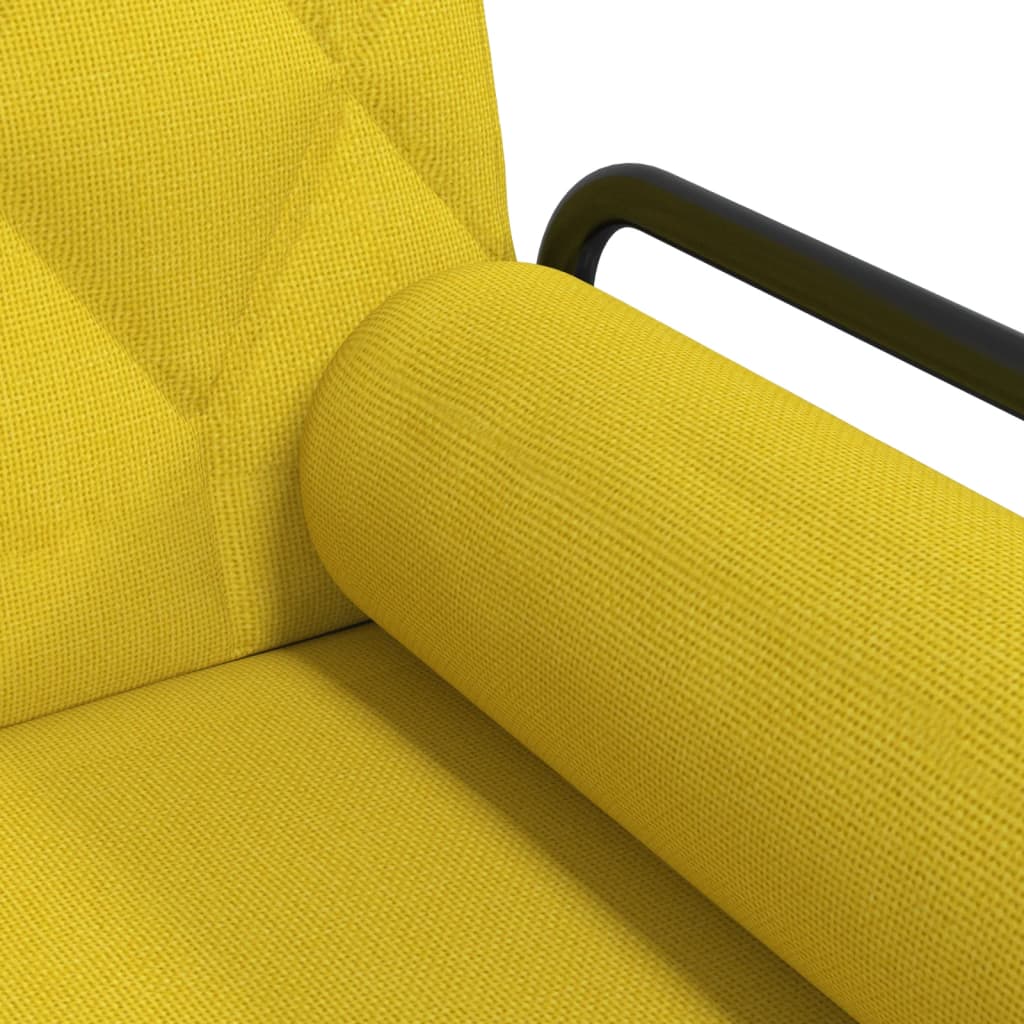 Divano Letto con Braccioli Giallo Chiaro in Tessuto | homemem39
