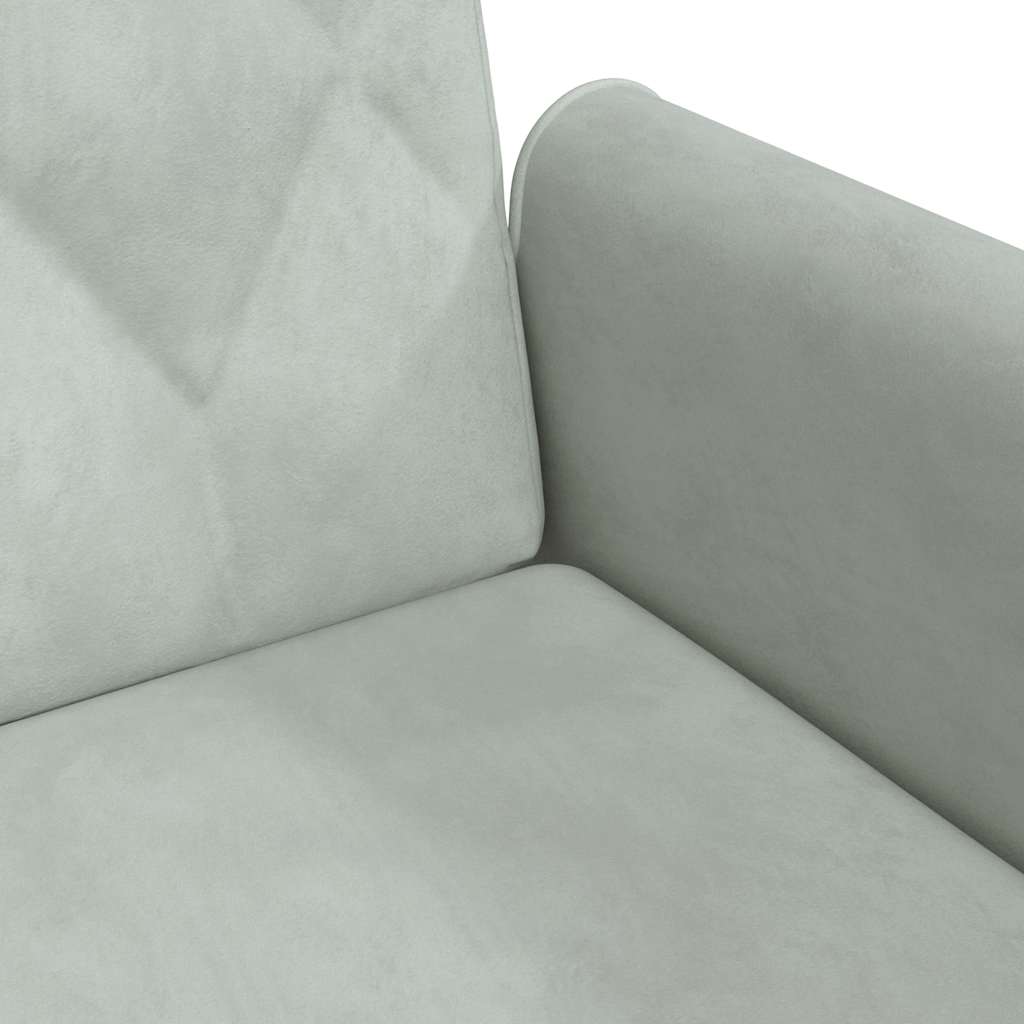 Divano Letto con Braccioli Grigio Chiaro in Velluto | homemem39