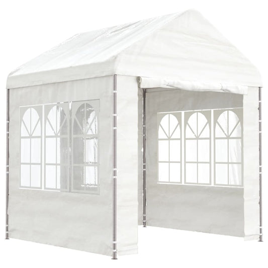 Gazebo con Tetto Bianco 2,28x2,23x2,69 m in Polietilene - homemem39