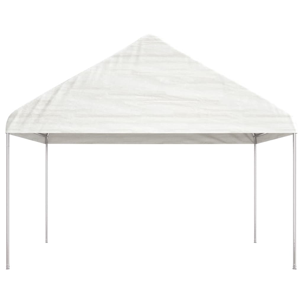 Gazebo con Tetto Bianco 4,08x2,23x3,22 m in Polietilene | homemem39