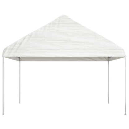 Gazebo con Tetto Bianco 4,08x2,23x3,22 m in Polietilene | homemem39