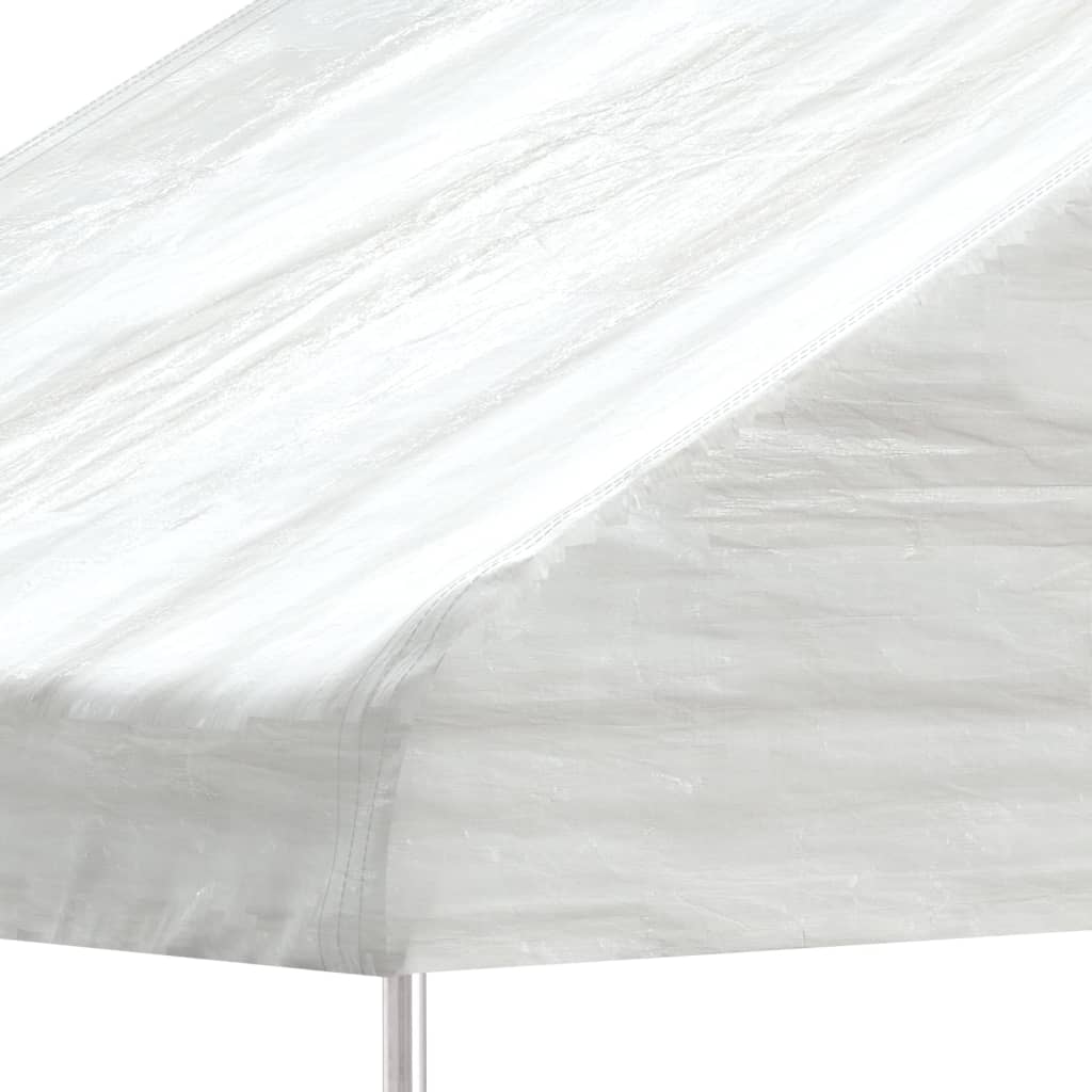 Gazebo con Tetto Bianco 4,08x2,23x3,22 m in Polietilene | homemem39