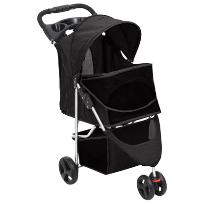 Passeggino per Cani Pieghevole Nero 80x46x98cm Tessuto Oxford - homemem39