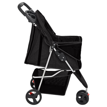 Passeggino per Cani Pieghevole Nero 80x46x98cm Tessuto Oxford - homemem39