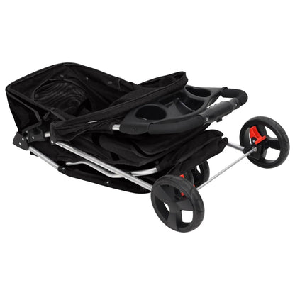 Passeggino per Cani Pieghevole Nero 80x46x98cm Tessuto Oxford - homemem39