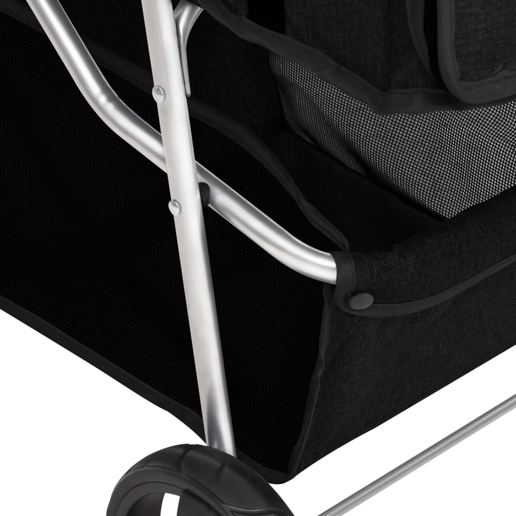 Passeggino per Cani Pieghevole Nero 80x46x98cm Tessuto Oxford - homemem39