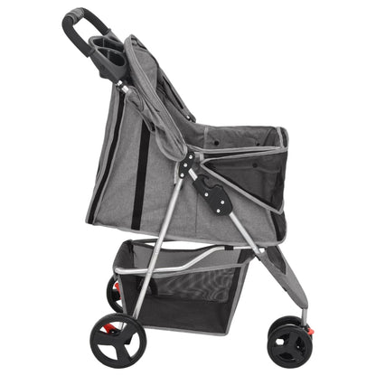 Passeggino per Cani Pieghevole Grigio 80x46x98cm Tessuto Oxford - homemem39