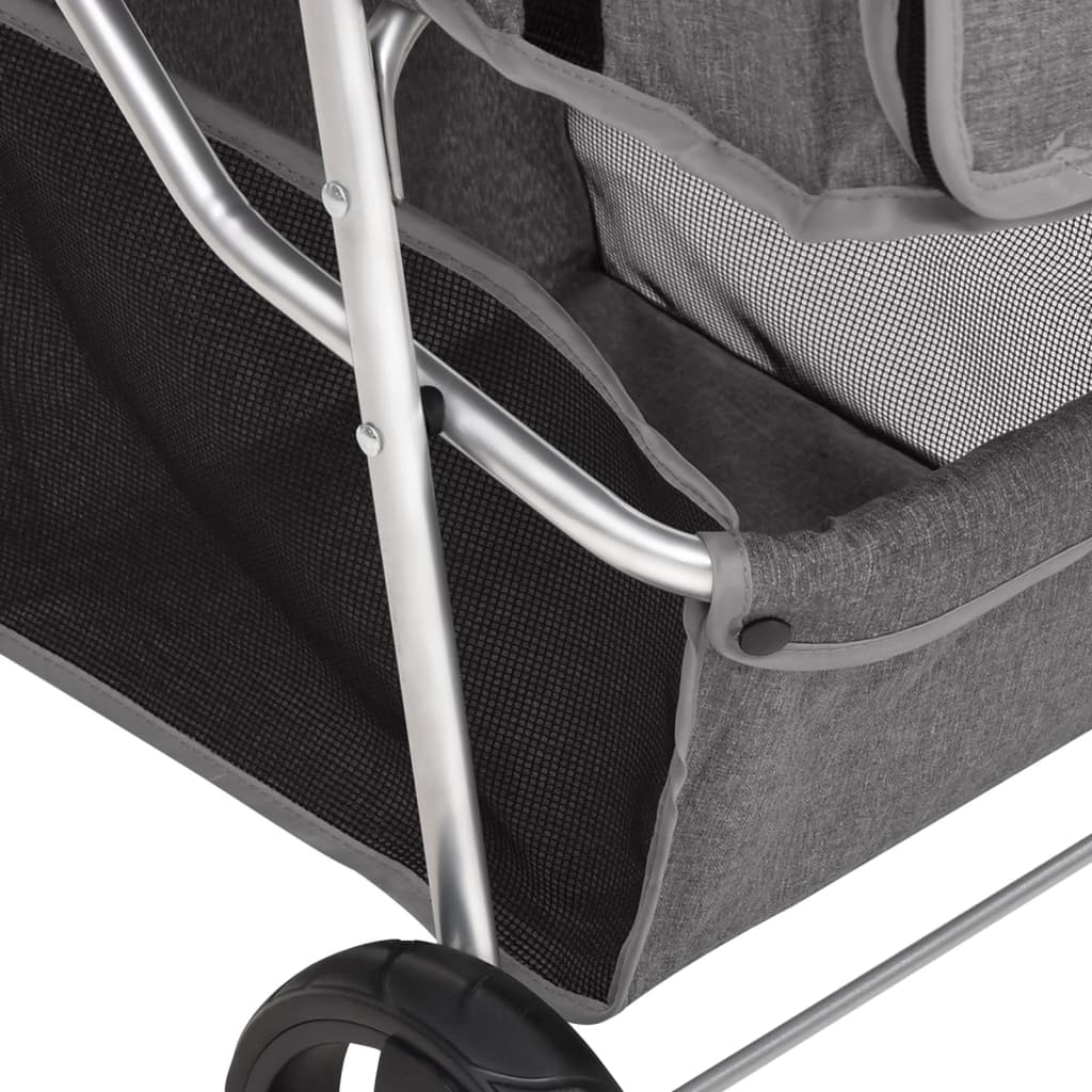 Passeggino per Cani Pieghevole Grigio 80x46x98cm Tessuto Oxford - homemem39