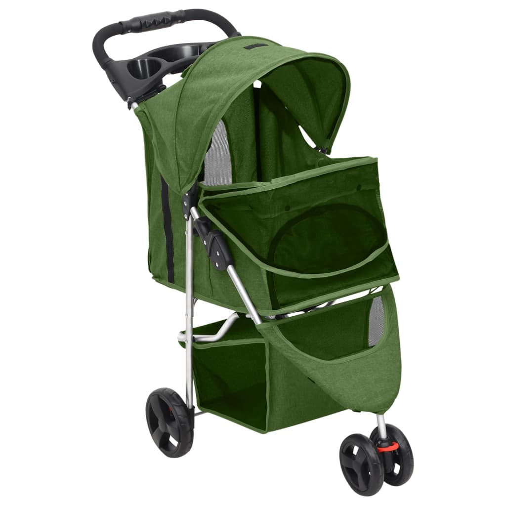 Passeggino per Cani Pieghevole Verde 80x46x98cm Tessuto Oxford | homemem39