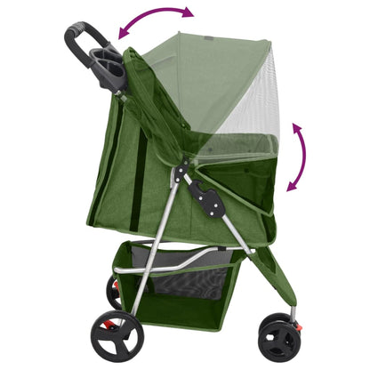 Passeggino per Cani Pieghevole Verde 80x46x98cm Tessuto Oxford | homemem39