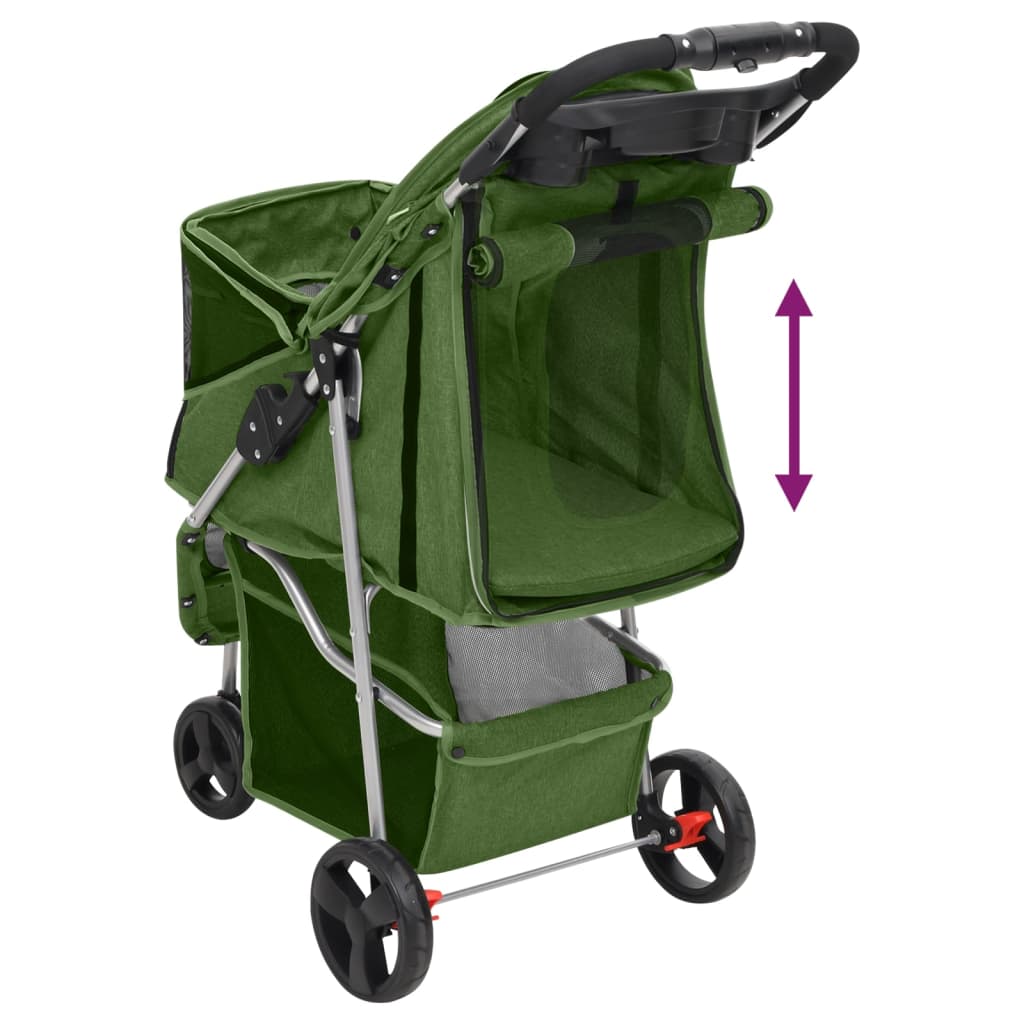 Passeggino per Cani Pieghevole Verde 80x46x98cm Tessuto Oxford - homemem39