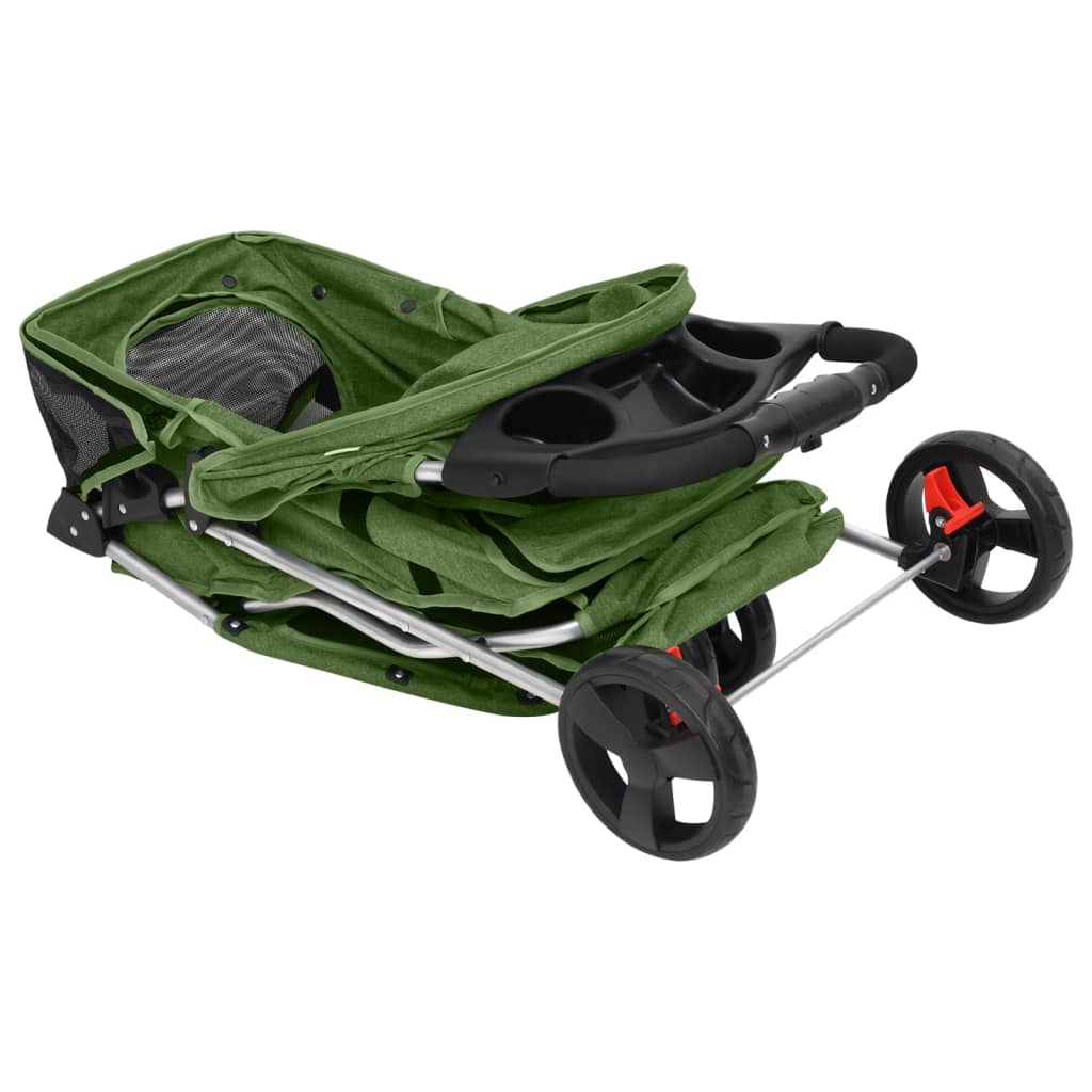 Passeggino per Cani Pieghevole Verde 80x46x98cm Tessuto Oxford - homemem39